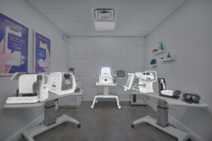 Bocaview Optical's Preliminary Testing pre-test room for eye care.