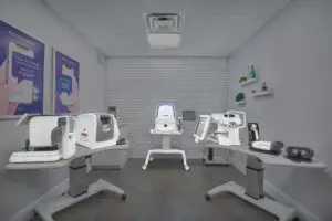 Bocaview Optical's Preliminary Testing pre-test room for eye care.